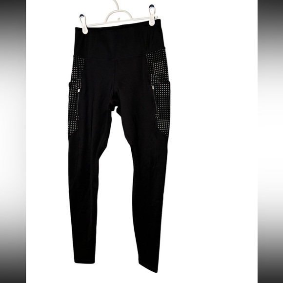 Athleta Small Black Traverse Radiant Grid‎ Tight Leggings - Picture 2 of 6